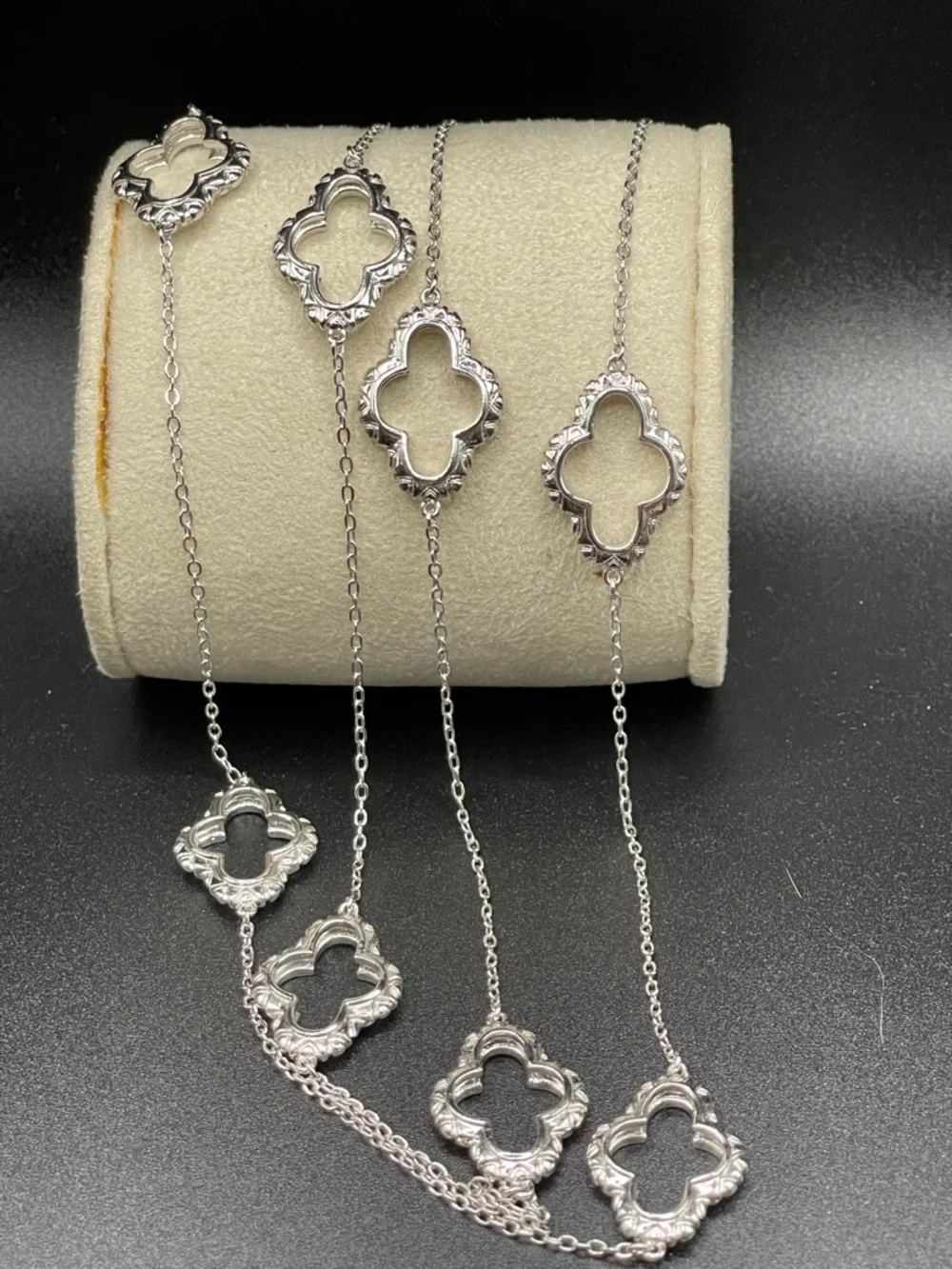 Elegant Long Silver Station Necklace - Women Jewelry Necklaces